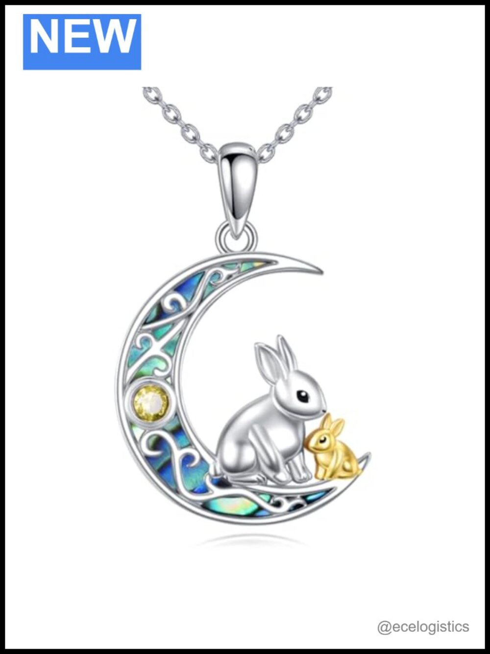 925 Sterling Silver Bunny Pendant Necklace for Women